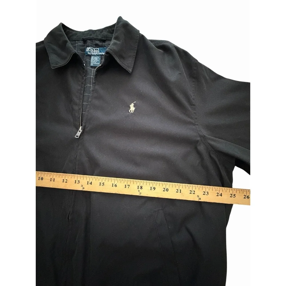Polo Ralph Lauren Bi Swing Herrington Jacket Mens Large Black Plaid Lined #B13-8